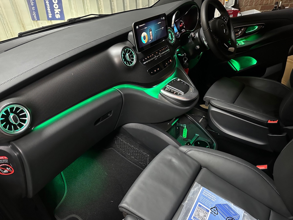 Customizable multicolor ambient lighting, tailored to suit your mood or executive styling.